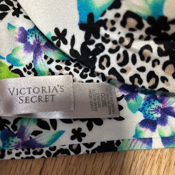 Victoria's Secret Lined Demi Bra Animal Print Push Up with Rhinestones - Picture 3 of 7